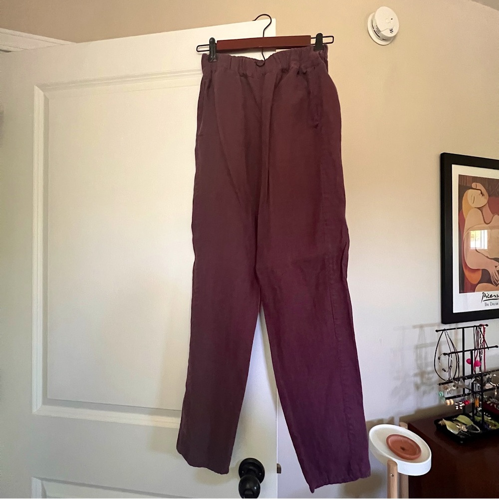 Linenfox nova trousers size M in eggplant